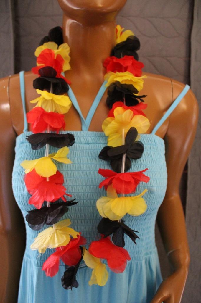 * Hawaii krans Belgische vlag lengte 100 cm breedte 6 cm, Hobby en Vrije tijd, Feestartikelen, Ophalen of Verzenden, Nieuw, Feestartikel