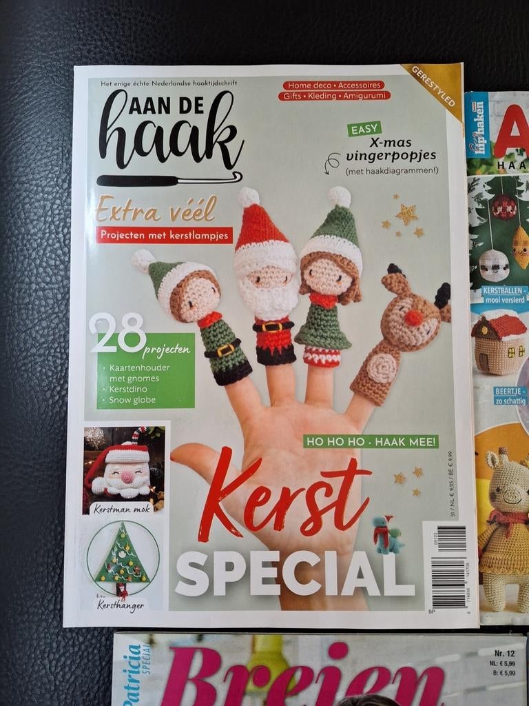 Set van 5 tijdschriften en 1 boek haken en breien als nieuw, Ophalen of Verzenden, Nieuw, Breien of Haken, Patroon of Boek