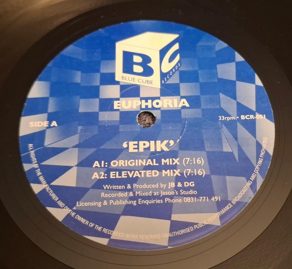 Euphoria - Epik Blue Cube Rec 12" Vinyl 1998, Verzenden