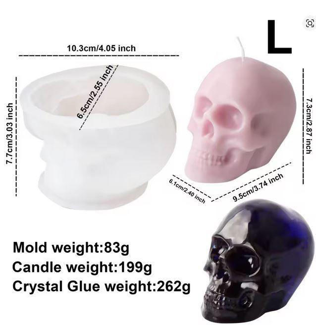 Skull 3D siliconen mal voor Human Skull Candle, Kunststof, Wit, Ophalen of Verzenden, Zo goed als nieuw