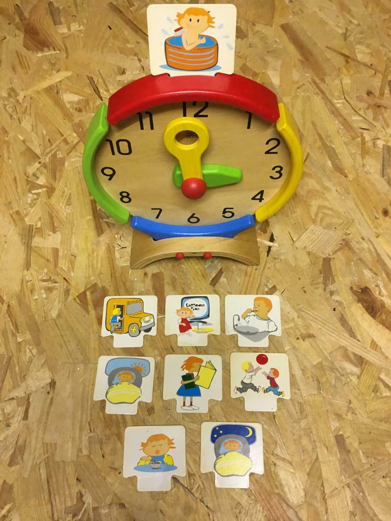 Houten klok met kaartjes, Kinderen en Baby's, Speelgoed | Fisher-Price, Ophalen of Verzenden, Zo goed als nieuw