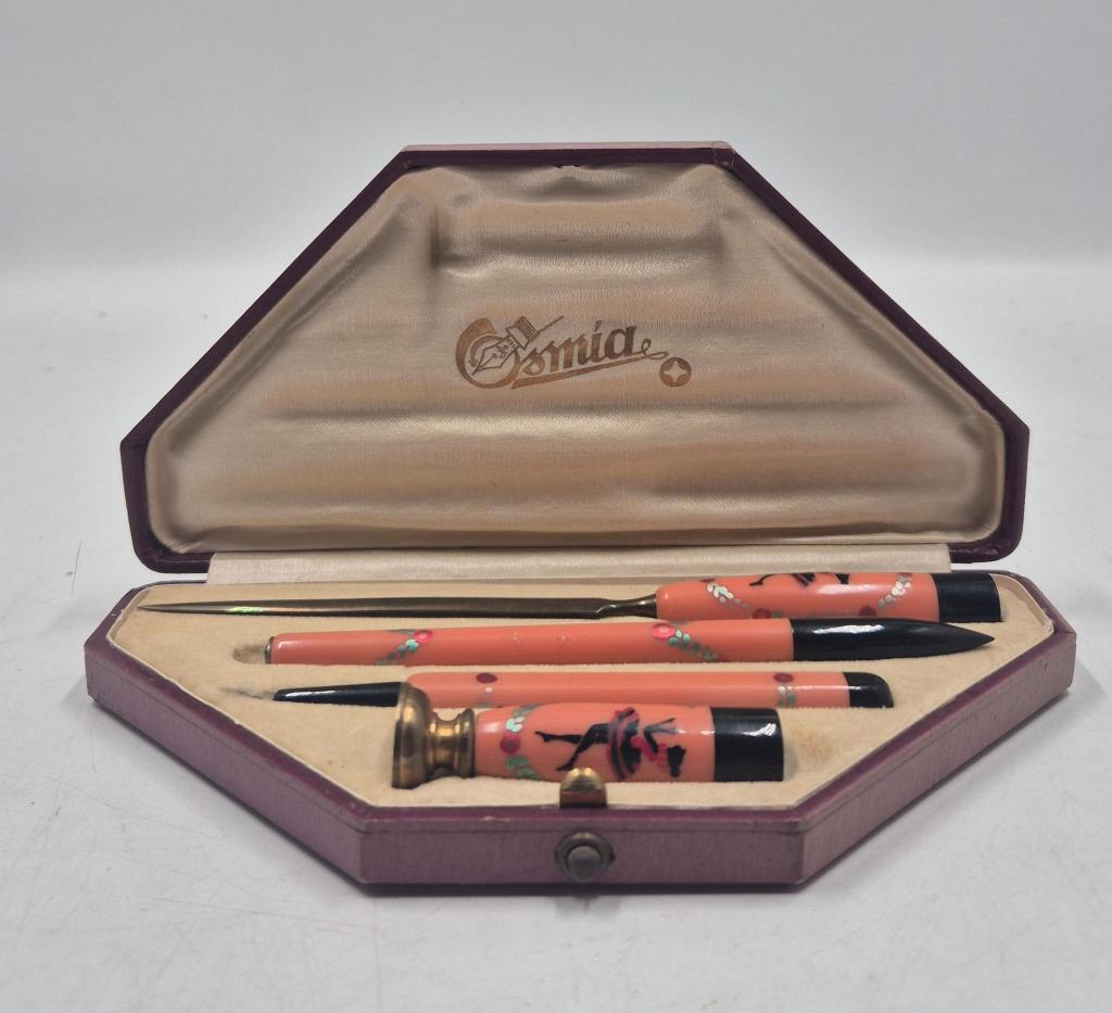 Élégant coffret Osmia – Stylo, cachet, plume et ouvre-lettre, Enlèvement