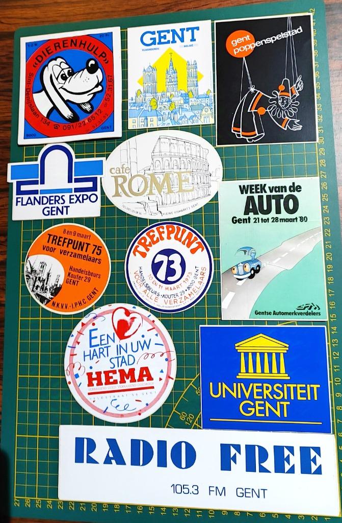 Lot 11x stickers over Gent, Verzamelen, Ophalen of Verzenden