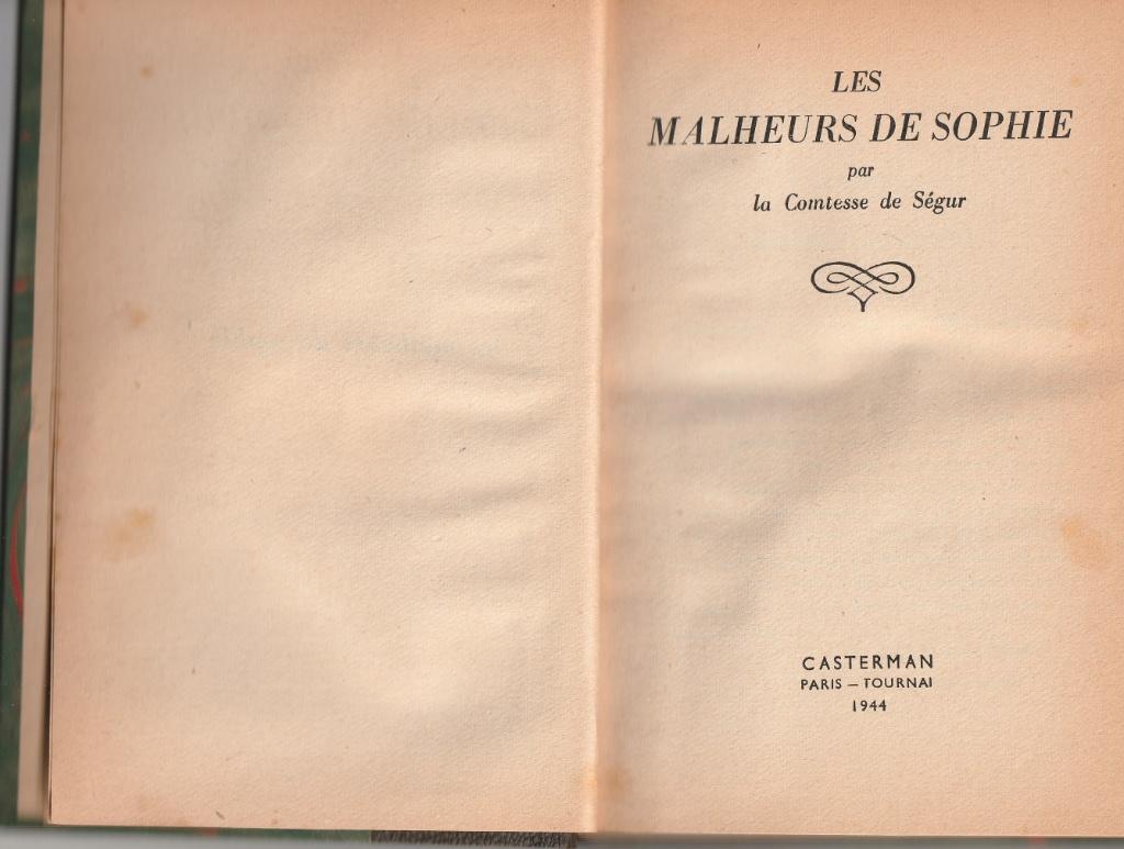 La comtesse de Ségur “Les malheurs de Sophie”, Ophalen of Verzenden, Gelezen