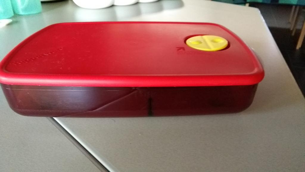 Tupperare Microgolf Crystal plus vakjes bord, Ophalen of Verzenden, Zo goed als nieuw, Rood