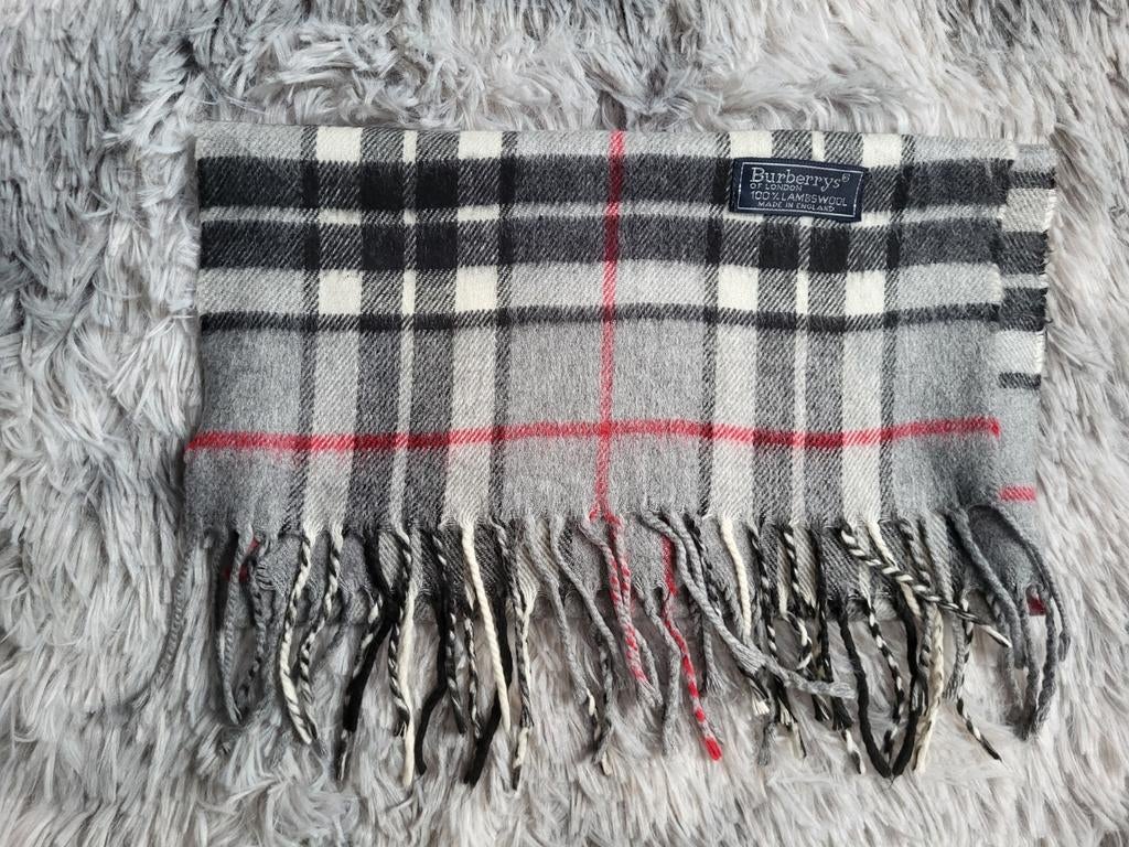 Écharpe Burberrys Vintage – Lambswool – Made in England, Enlèvement ou Envoi, Comme neuf, Burberry, Écharpe
