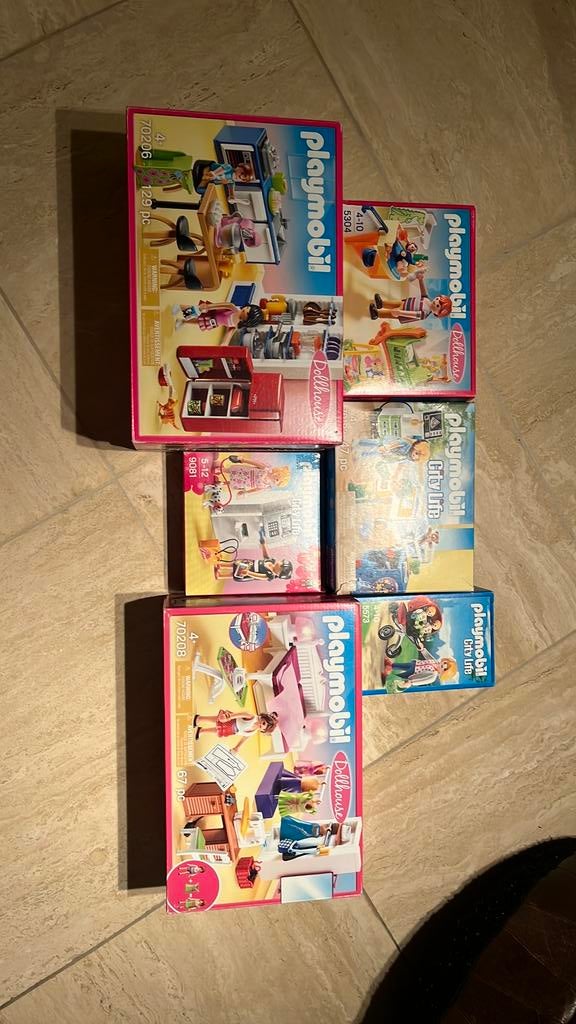 6 playmobil sets, Ophalen, Gebruikt