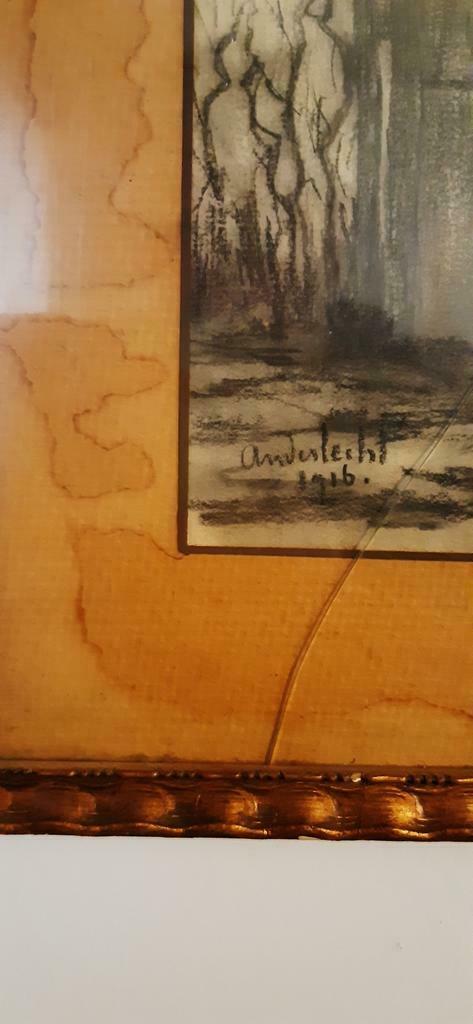Dessin au fusain par CARL.F.WERLEMANN., Antiquités & Art, Enlèvement ou Envoi