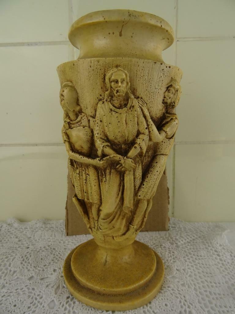 Vintage vaas Jezus in gevangenschap antiek curiosa kunst, Ophalen of Verzenden