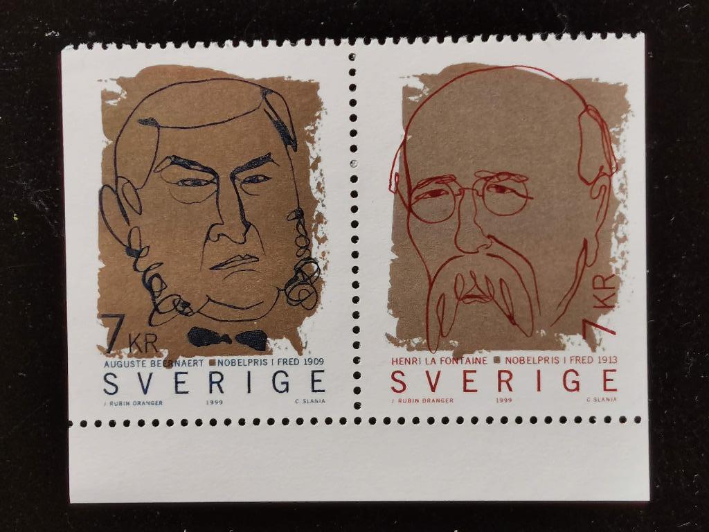 Zweden 1999 - Nobelprijswinnaars - samenhangend paar **, Ophalen of Verzenden, Zweden, Postfris