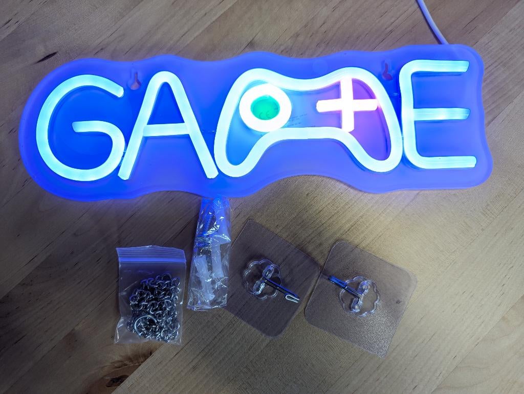 LED Neon mural USB - Game - 30x12cm, Collections, Enlèvement ou Envoi, Neuf, Table lumineuse ou lampe (néon)