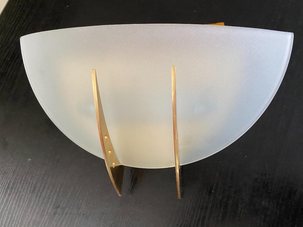 Massive wand armatuur met halogeenlamp, Huis en Inrichting, Lampen | Wandlampen, Ophalen of Verzenden, Zo goed als nieuw, Glas