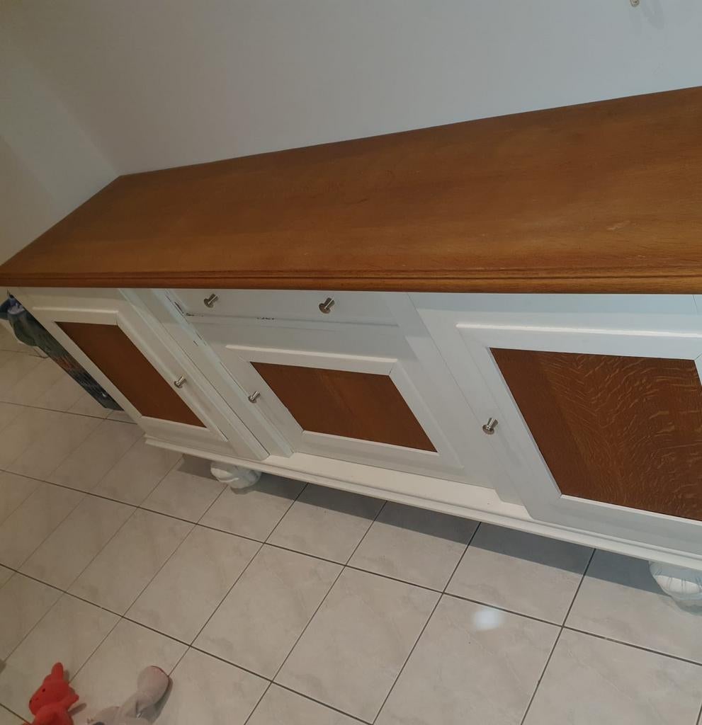 Gemoderniseerde antieke tafel, dressoir en vitrinekast, Ophalen