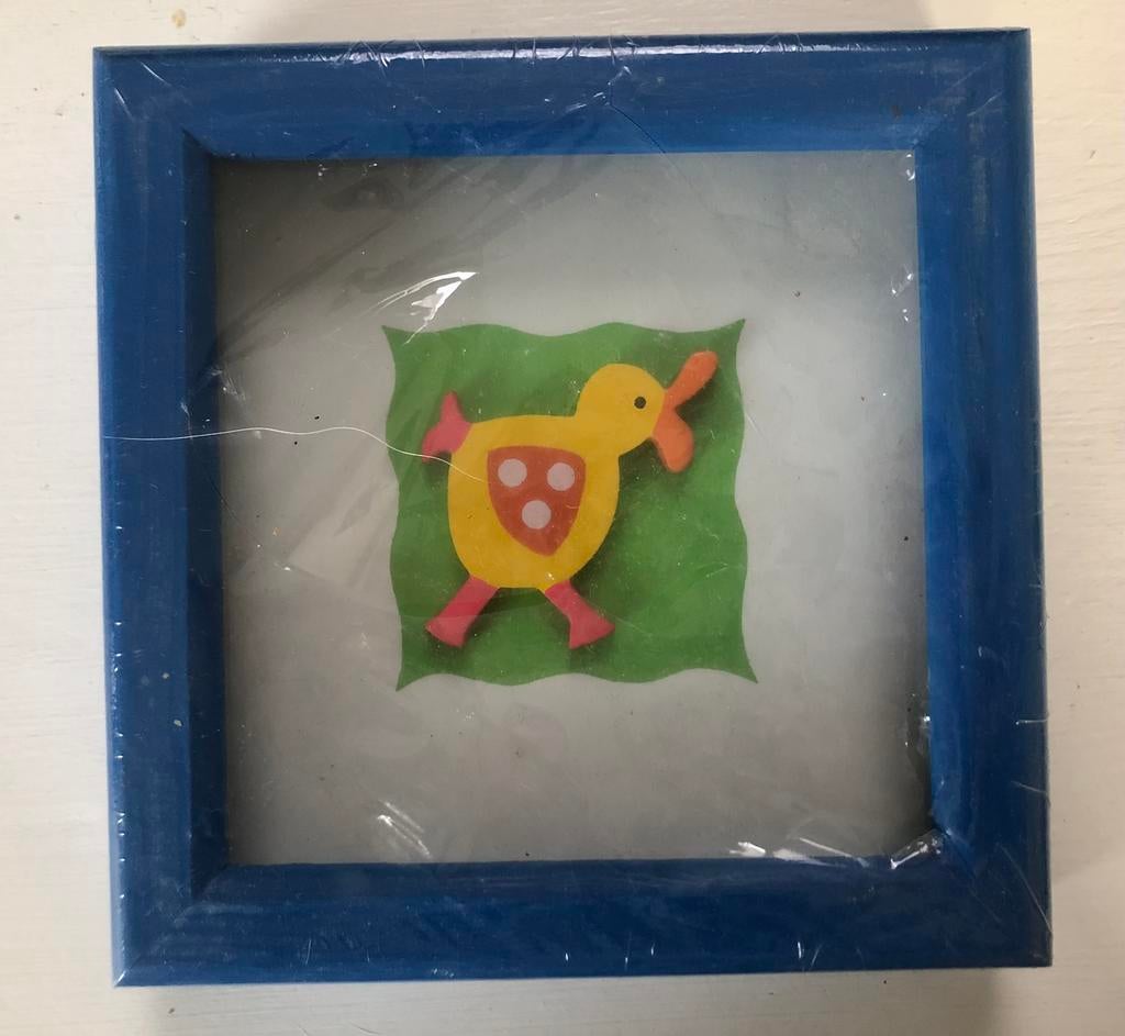 nieuwe houten kader met decoratie kip / kuiken, Ophalen of Verzenden, Nieuw, Wanddecoratie