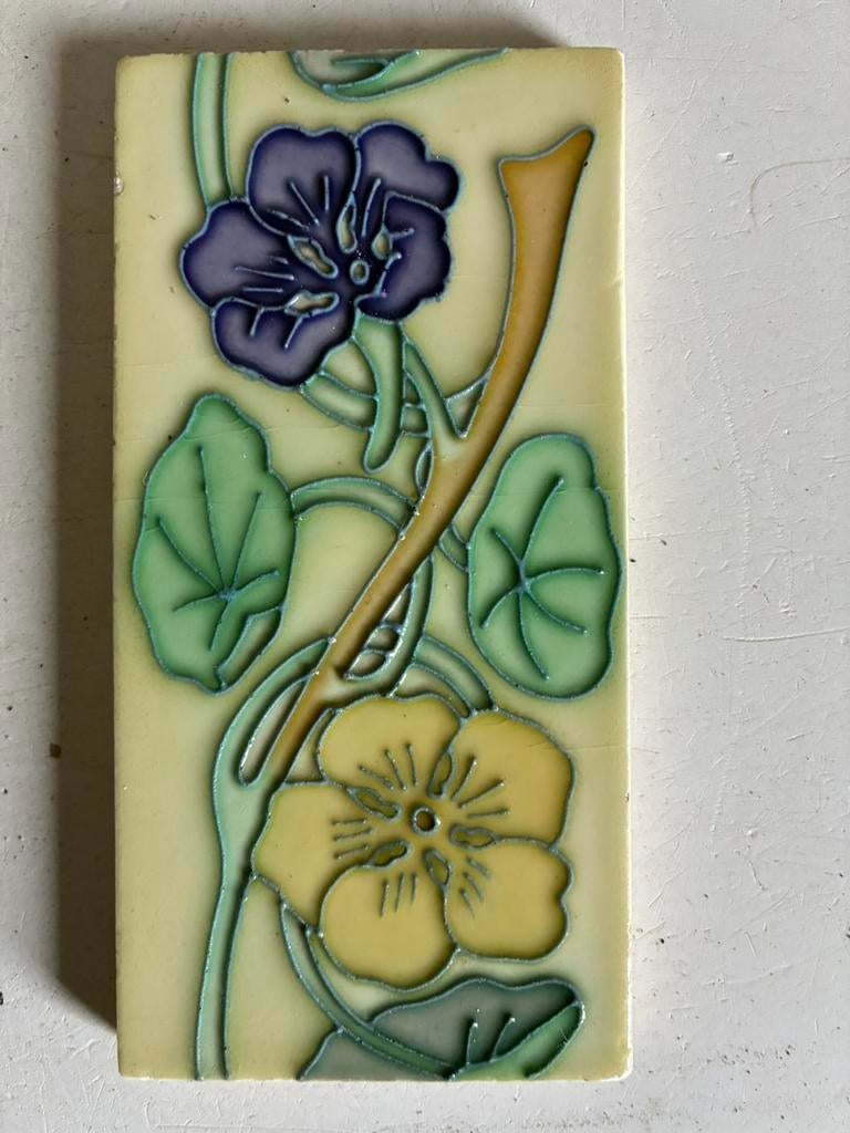5 stuks mooie Art Nouveau randtegels  Hemiksem, Enlèvement ou Envoi