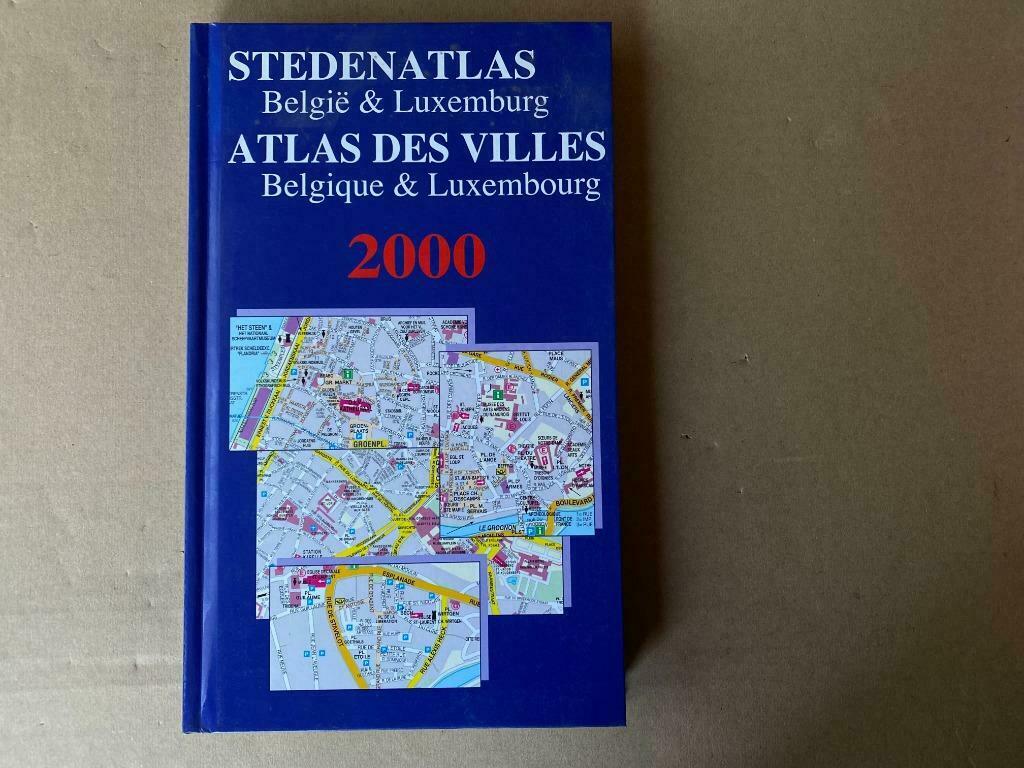 Stedenatlas België en Luxemburg 2000, Boeken, Atlassen en Landkaarten, Ophalen of Verzenden, Zo goed als nieuw, België, Landkaart