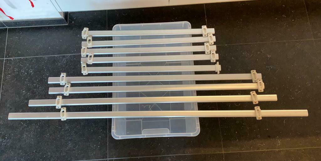 Set van 9 ovale kledingroede voor kledingkast, Huis en Inrichting, Kasten | Kleerkasten, Gebruikt, Metaal