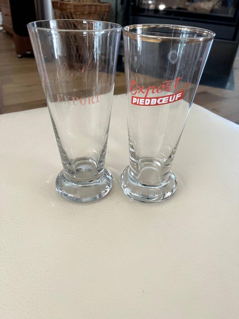 2 verres à bière Piedboeuf, Ophalen of Verzenden, Gebruikt, Bierglas
