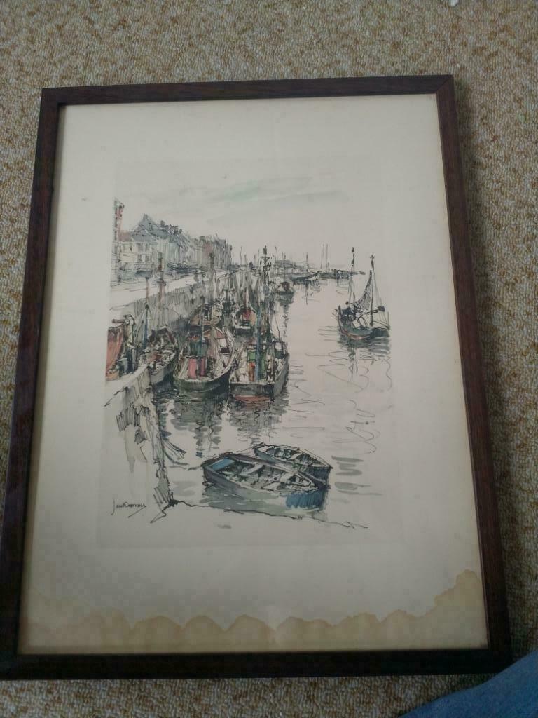 Havenzicht Jan Korthals (1916 - 1972), Antiek en Kunst, Ophalen