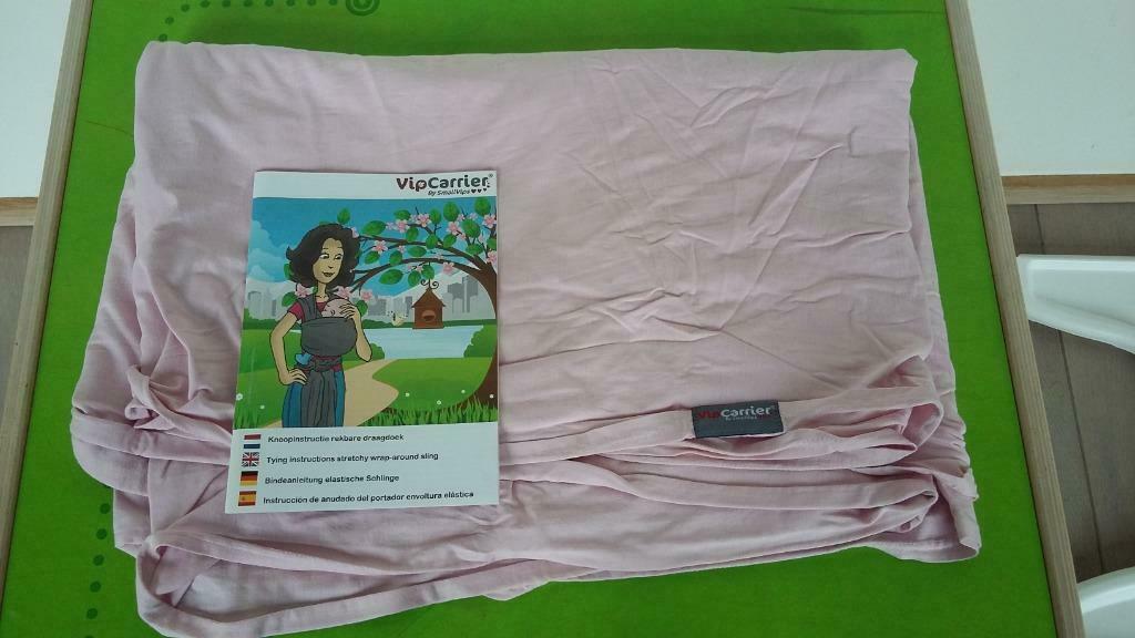Baby draagdoek bamboe VipCarrier lichtroze, Kinderen en Baby's, Draagdoek, Zo goed als nieuw, Buik, Ophalen