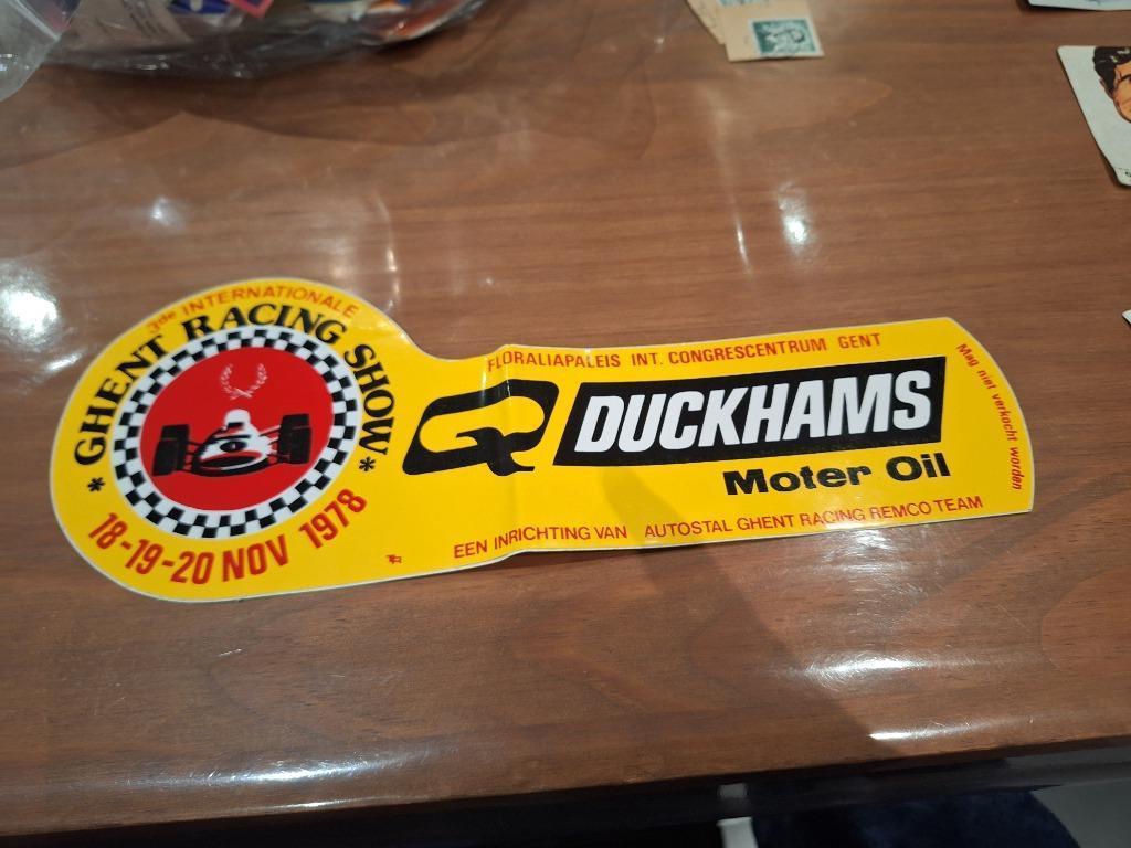 Sticker Duckhams  Ghent Racing Show 1978, Ophalen of Verzenden, Gebruikt, Auto of Motor