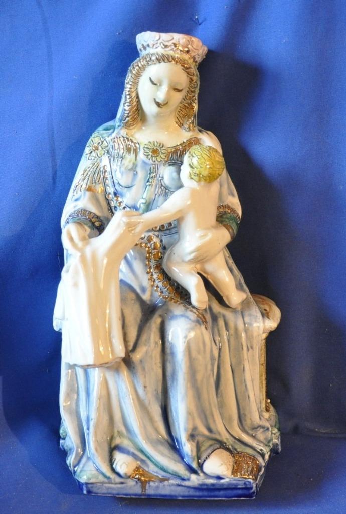 D vierge en faience barbotine, Enlèvement ou Envoi