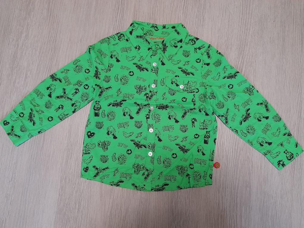 Groen hemd Zulupa Puwa JBC 104, Kinderen en Baby's, Kinderkleding | Maat 104, Overhemd of Blouse, JBC, Ophalen of Verzenden, Zo goed als nieuw
