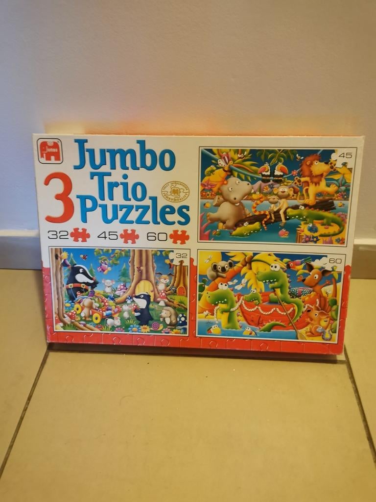 3 Puzzles Jumbo 32 pcs, 45 pcs et 60 pcs à partir de 3 ans, Enlèvement ou Envoi, Comme neuf