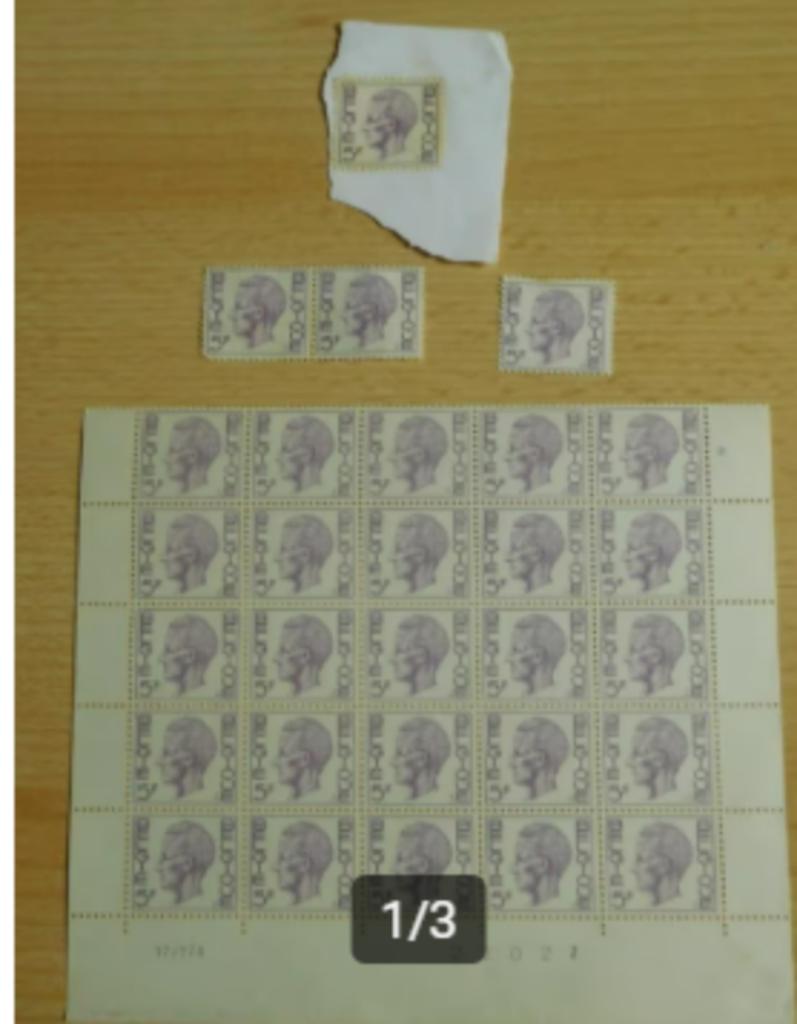 28 + 1 timbres 5 F Roi Baudouin, Envoi, Non oblitéré
