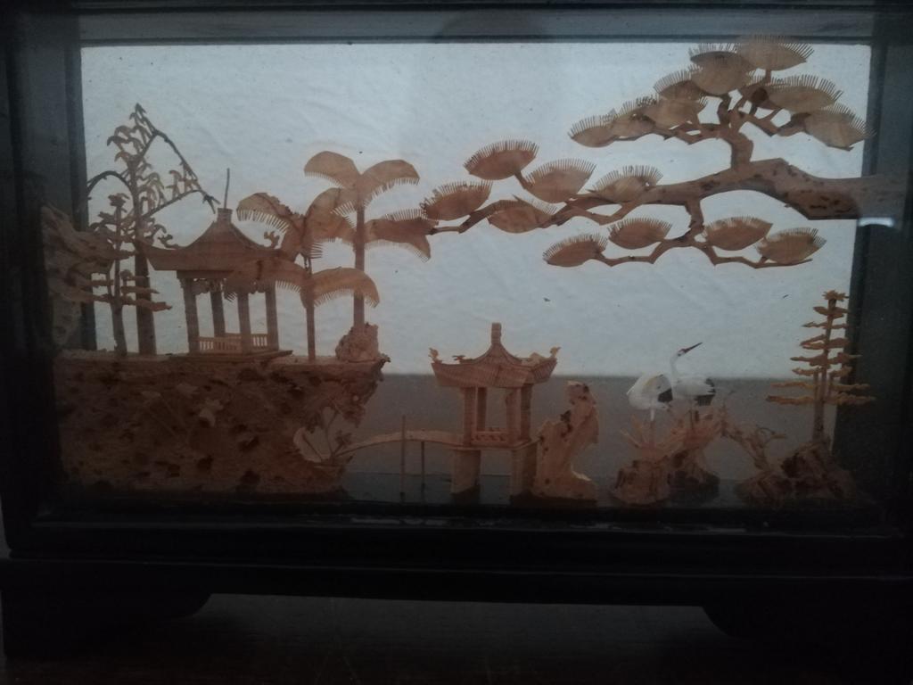 Vintage miniatuur kurk diorama., Antiek en Kunst, Ophalen of Verzenden