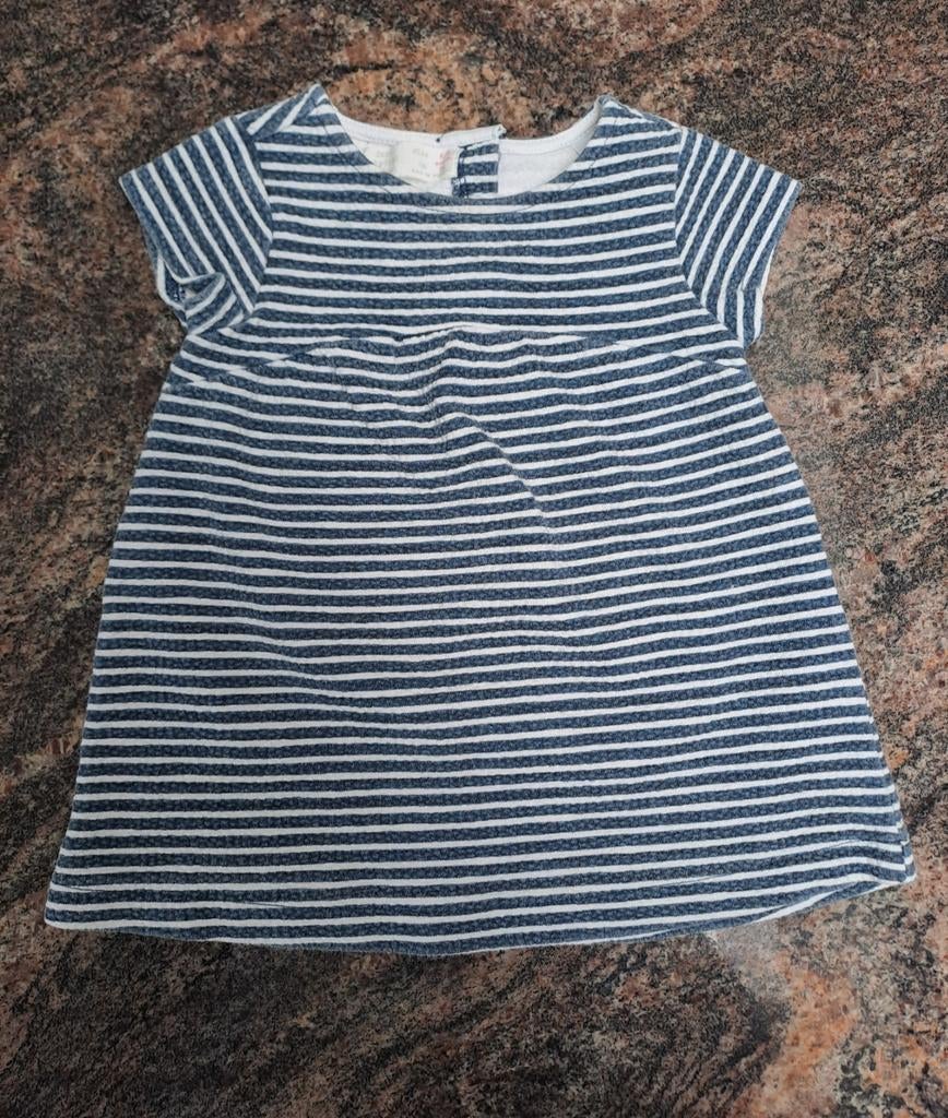t 74 Robe rayée bleue blanche avec relief, Robe ou Jupe, Enlèvement ou Envoi, Comme neuf, Zara