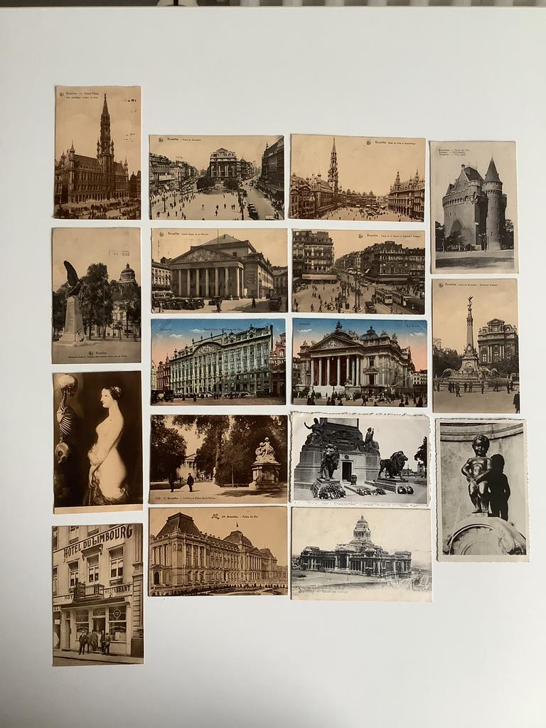 17 cartes postales anciennes Bruxelles, Enlèvement ou Envoi, 1920 à 1940, Bruxelles (Capitale)