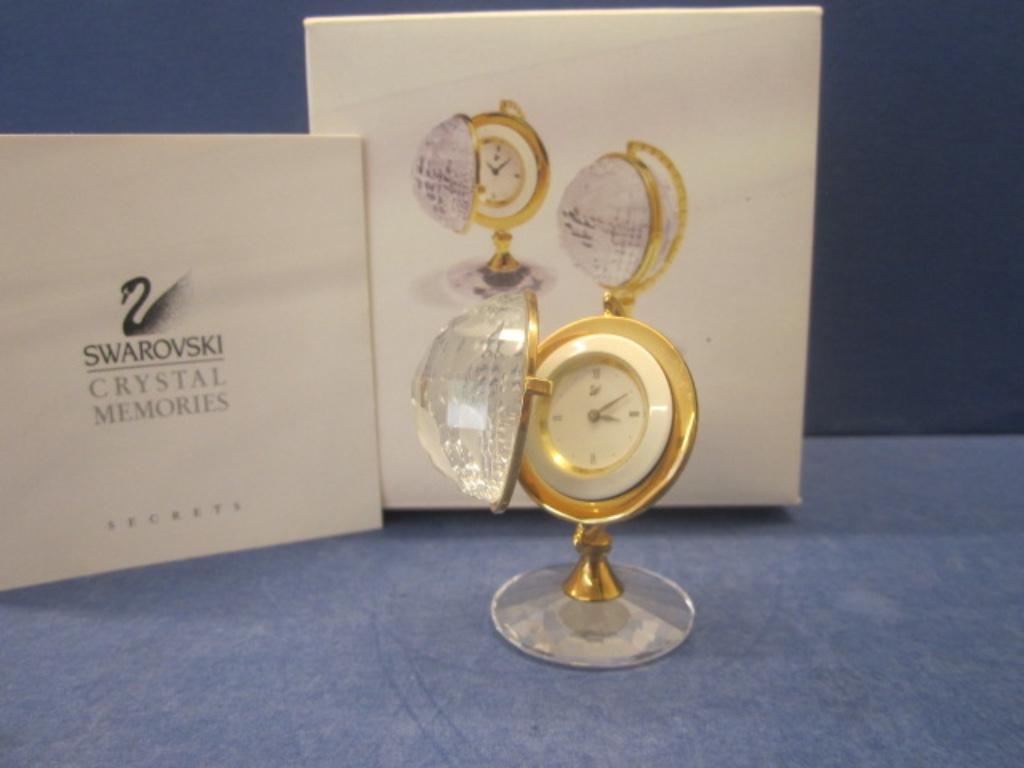 Swarovski Wereldbol Globe klok, Ophalen of Verzenden, Nieuw, Figuurtje