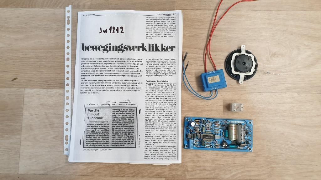 jw1212: ontwerp: bewegingsverklikker uit Elektuur febr 81, Enlèvement ou Envoi, Utilisé