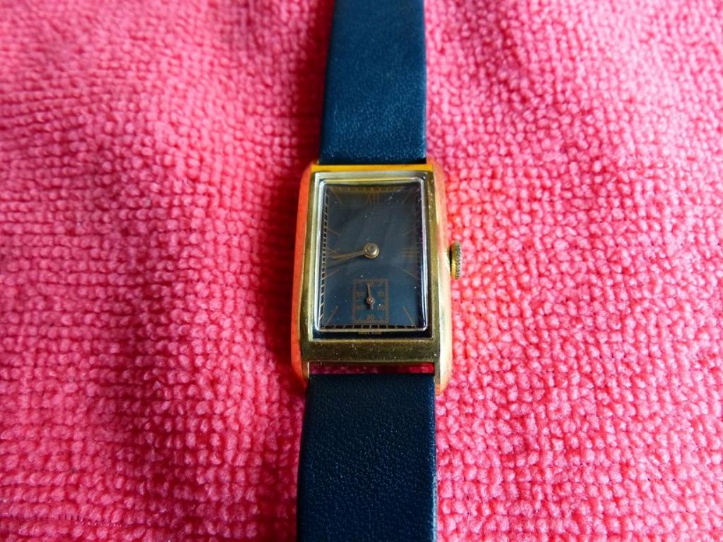 montre Or Tollet, Montre-bracelet, Cuir, Comme neuf, Or