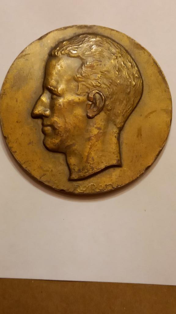Herdenkingspenning Koning Boudewijn ( koper-brons ), Postzegels en Munten, Penningen en Medailles, Ophalen of Verzenden, Brons