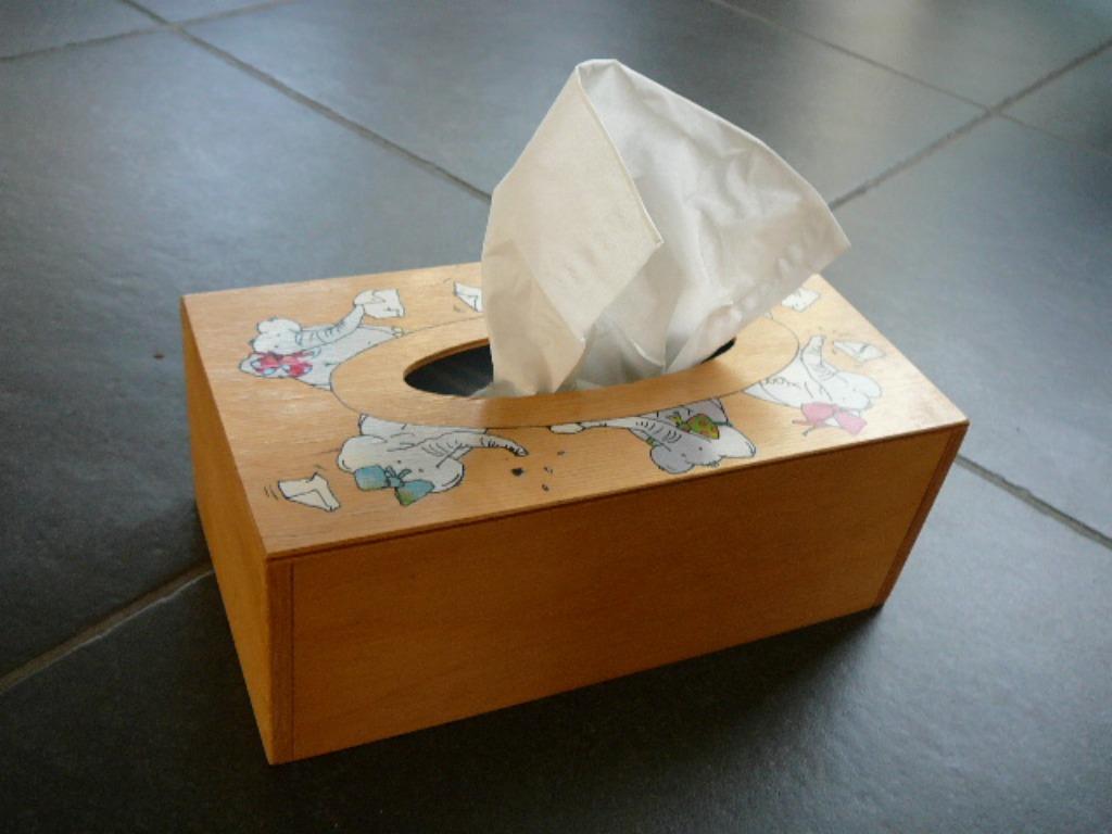 Janbibejan stevig houten tissuebox / kleenexhouder, Enlèvement ou Envoi, Comme neuf