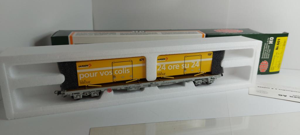 Camion porte-conteneurs postal Hag 601 SBB, Hobby & Loisirs créatifs, Trains miniatures | HO, Neuf, Autres marques, Analogique