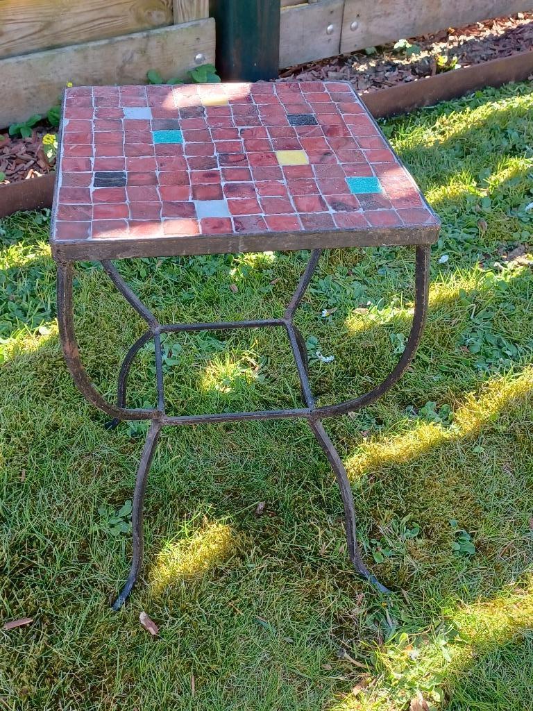 Table fer forgé, Maison & Meubles, Tables | Tables d'appoint, Moins de 55 cm, Carré, Enlèvement, Utilisé