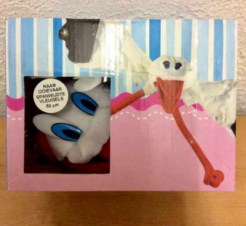 Prachtige raam ooievaar voor versiering bij geboorte. Nieuw!, Kinderen en Baby's, Ophalen of Verzenden, Nieuw, Geboortebord