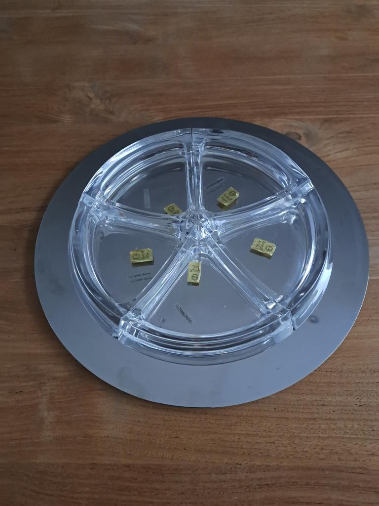 Plateau Inbox + 5 soucoupes en cristal, Enlèvement
