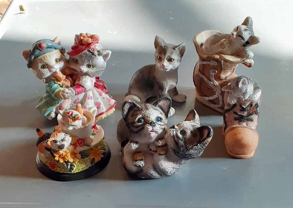 §  Lot de 6 chats en resine, Enlèvement ou Envoi, Utilisé