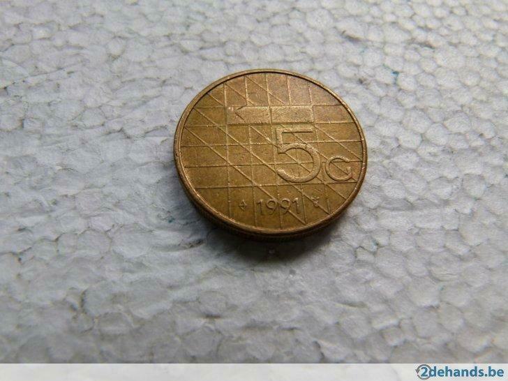 NL : 5 Gulden 1991, Ophalen of Verzenden, 5 gulden