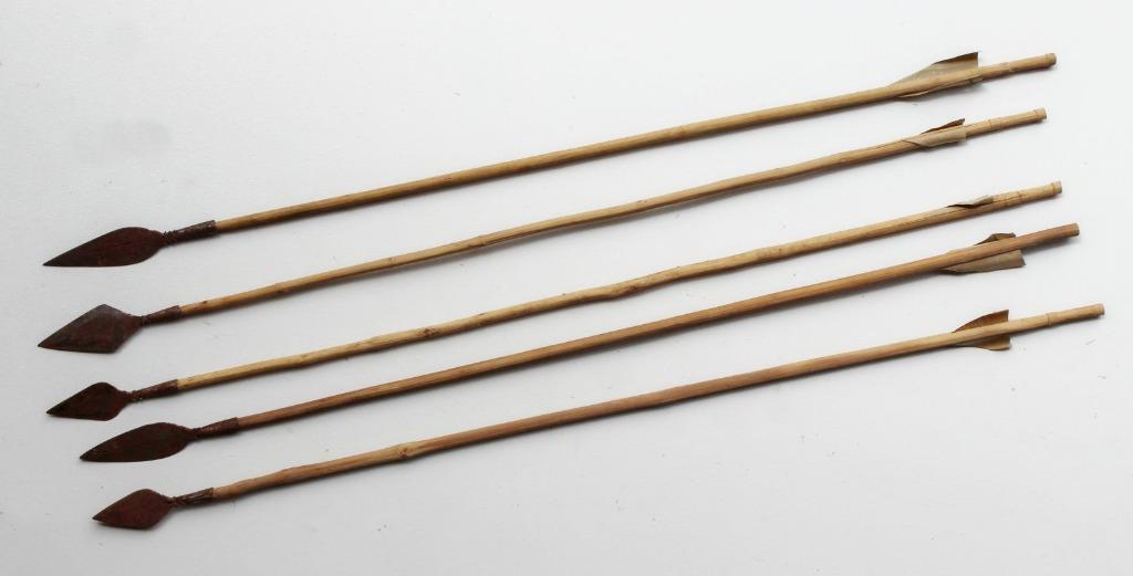 5 pijlen van de MANGBETU uit Congo, Antiek en Kunst, Ophalen of Verzenden