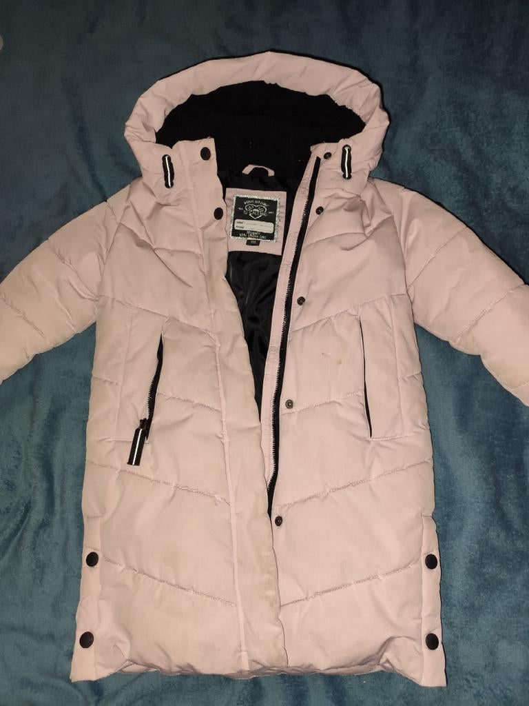 Warme Lichtroze Winterjas - Maat 116 c&a, Gebruikt, C&A, Meisje, Ophalen of Verzenden