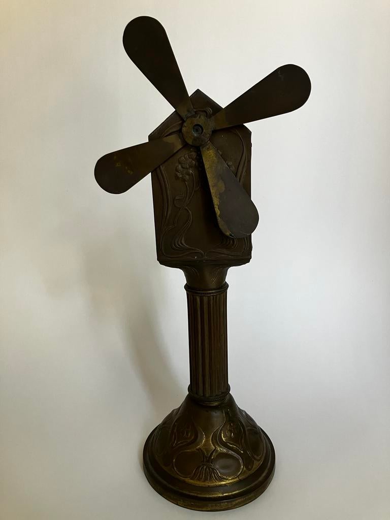 Koperen art nouveau tafel ventilator circa 1900, Ophalen of Verzenden