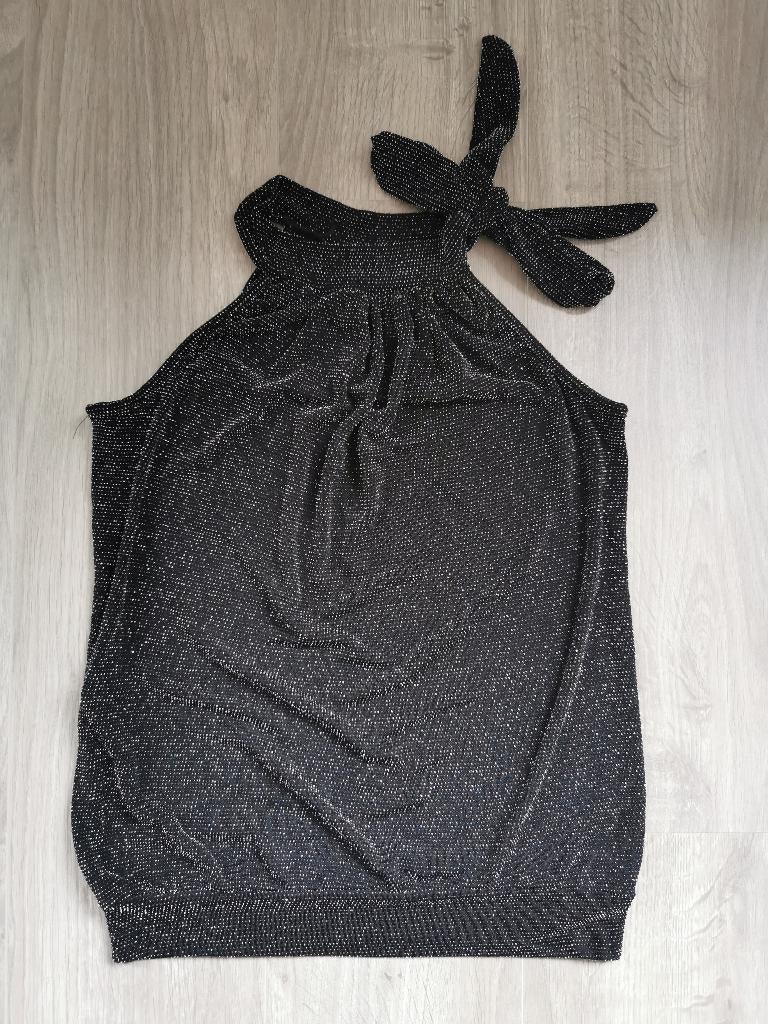 Zwart glitter top - maat M, Ophalen of Verzenden, Zo goed als nieuw, Maat 38/40 (M), Zwart