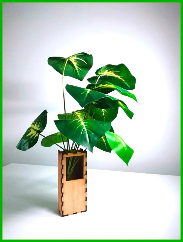ART *** Concept Vase bois pour bureau et plante artificielle, Enlèvement ou Envoi