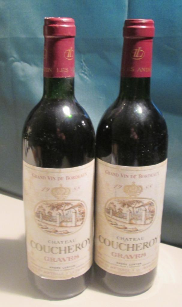 2 x Château Coucheroy - tombes - 1988 - André Lurton, Collections, Enlèvement ou Envoi, Pleine, Comme neuf, Vin rouge
