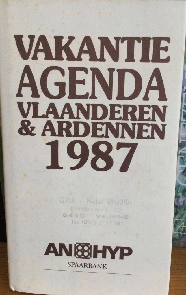 ANHYP - vakantie agenda Vlaanderen & Ardennen 1987, Boeken, Ophalen of Verzenden, Gelezen